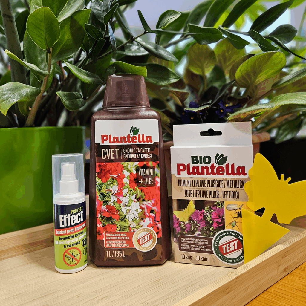 Plantella Cvet – za snažno i raskošno cvjetanje uz alge i vitamine
Bio Plantella Žuti ljepljivi leptiriči – eko hvatači štetnika, bez kemikalija
Effect Protect protiv komaraca – osvježavajuća zaštita s mirisom citronele