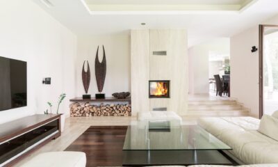 Kamin u modernom interijeru