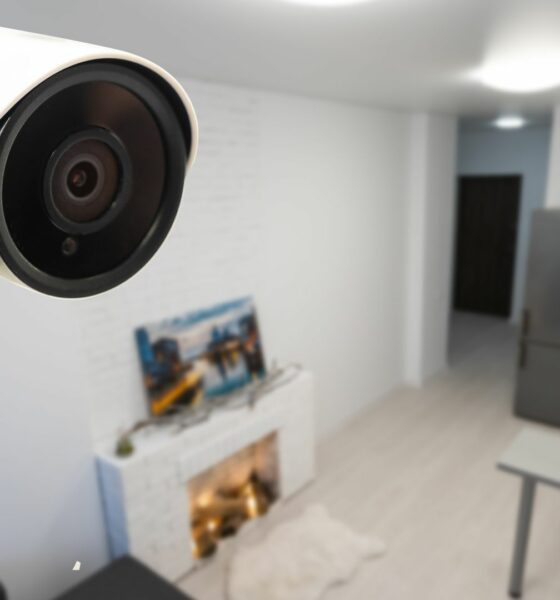 wifi sigurnosna kamera u kući na zidu