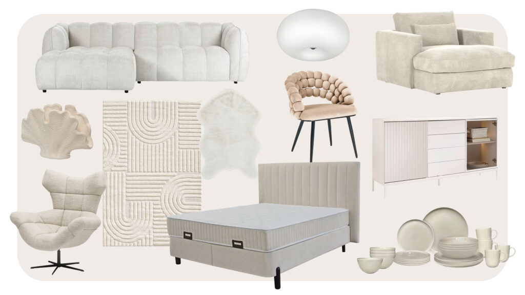 cloud dancer pantone moodboard lesnina