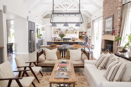 Open plan interior of a modern period conversion family home